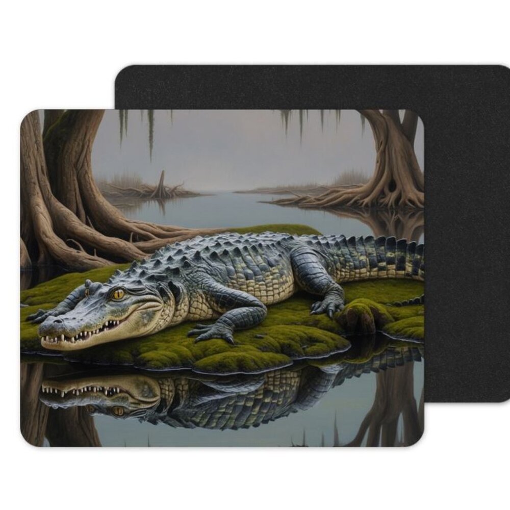 Alligator Mouse Pad, Computer‎ Mouse Pad, Swamp Alligator Mouse Pad